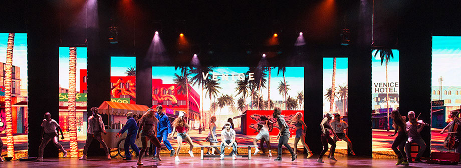 Diamond Dance, The Musical, scène danseurs Hip Hop, décor Venice Beach